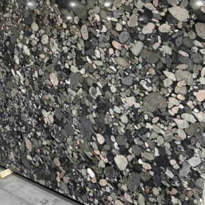 Black Marinace granite close-up texture