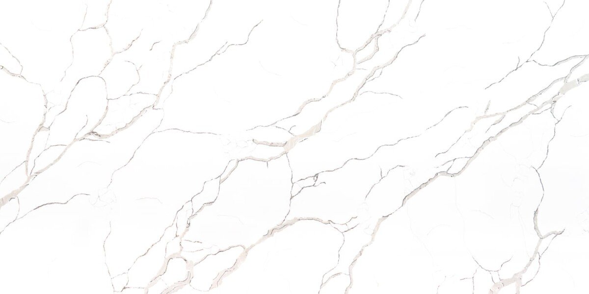Calacatta Mia quartz close-up texture