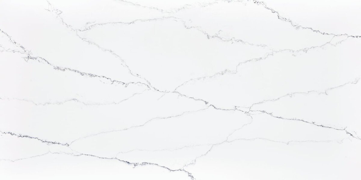 Calacatta Nero quartz close-up texture