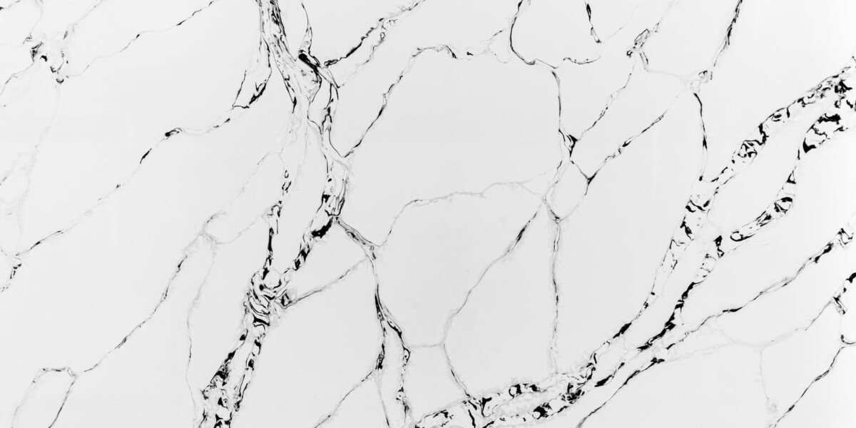 Calacatta Umi quartz close-up texture