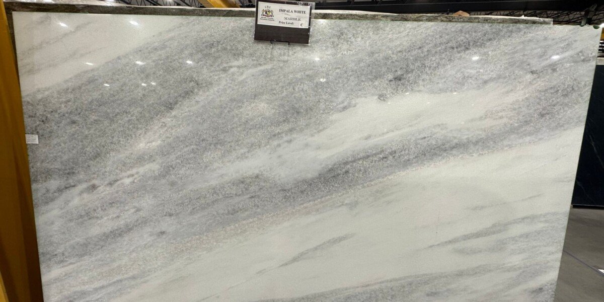 Impala White marble close-up texture
